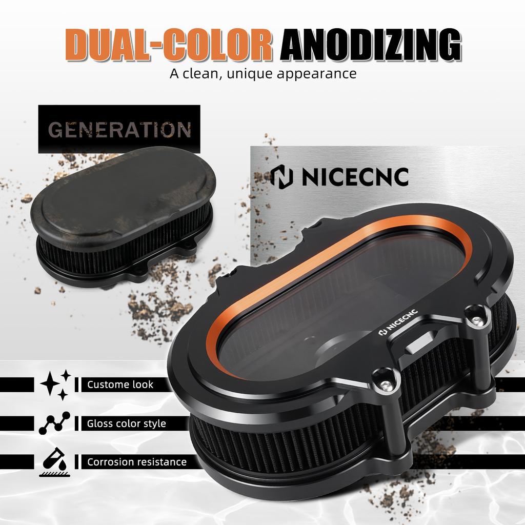 For Harley Street Glide FLHX/Special Road Glide/Road King Special Clear Air Cleaner Kit For Tri Glide Ultra FLHTCUTG Ultra Limit