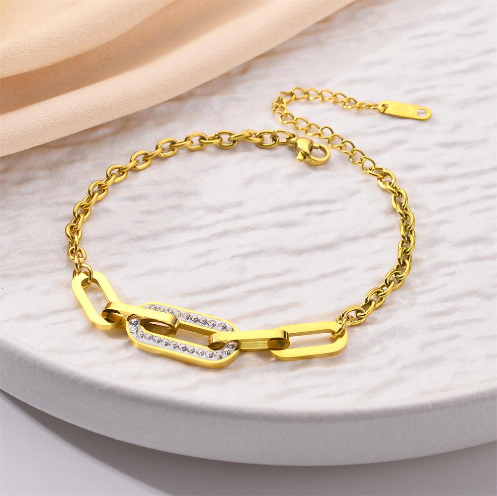 Korean Titanium Steel Four-Leaf Clover Bracelet - Women's Fashion, Versatile & Non-Fading Jewelry