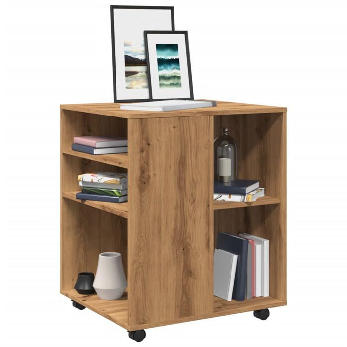 VidaXL Armoire roulante chêne artisanal 60x53x72 cm bois d'ingénierie, armoire, armoire de bureau roulante, organisateur de 856659