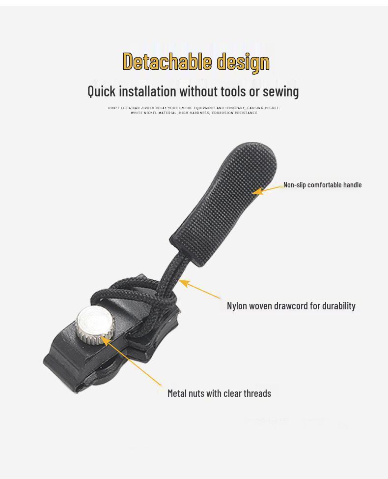 Abnehmbares Reißverschluss-Reparaturwerkzeug für Handtaschen, Mäntel, Schuhe und Stiefel.