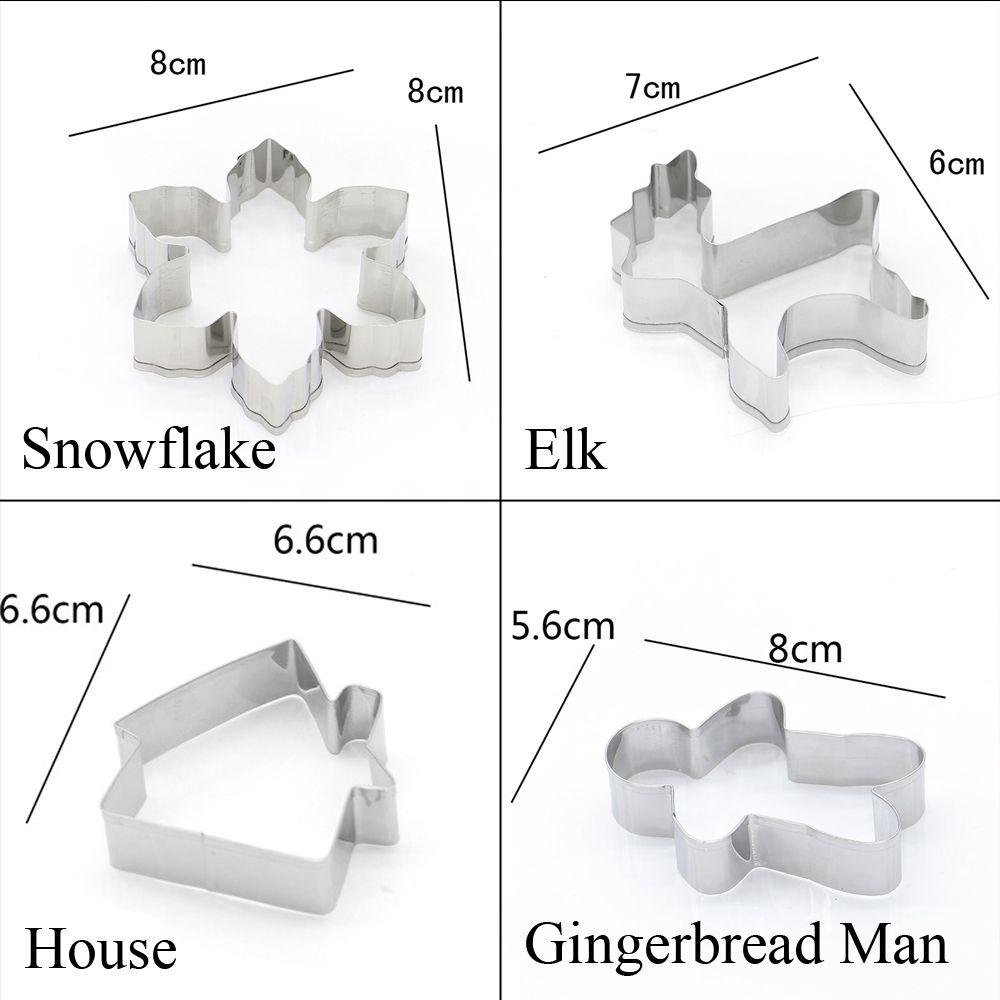 1/2PCS Gingerbread Man Santa Claus Snowflake Elk Christmas Cookie Cutter Cake Mould Baking Tool Biscuit Mold
