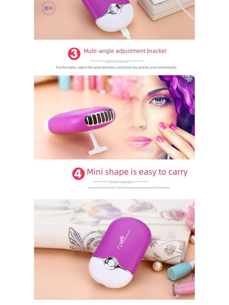 Rechargeable Mini Eyelash Dryer Fan for Grafting & Conditioning
