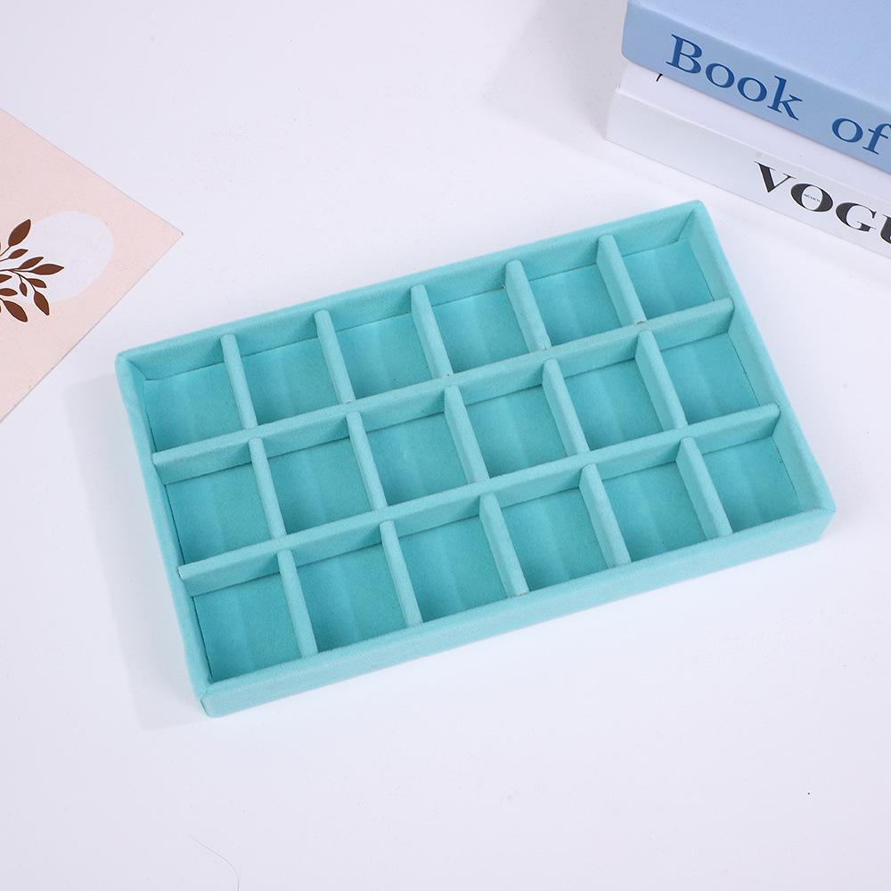 Velvet Jewelry Box – Ring and Earring Tray with Bracelet Compartment