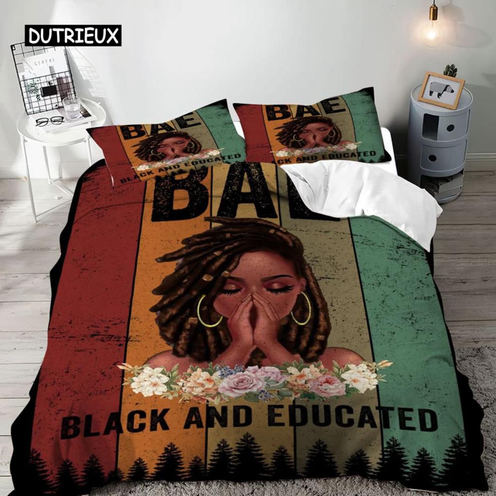 African American Black Lovers Duvet Cover Black Couple Soft Bedding Collection ValentineS Day Comforter Cover Collection Bedroom Decoration