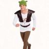 Monster Shrek Cosplay Costume Shrek Cosplay Halloween Shrek Cosplay Costumes Green Hat Shrek Top Leather Vest Pants for Men