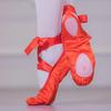 Rote Satin Ballett- & Gymnastikschuhe mit weicher Sohle für Erwachsene - Übergröße