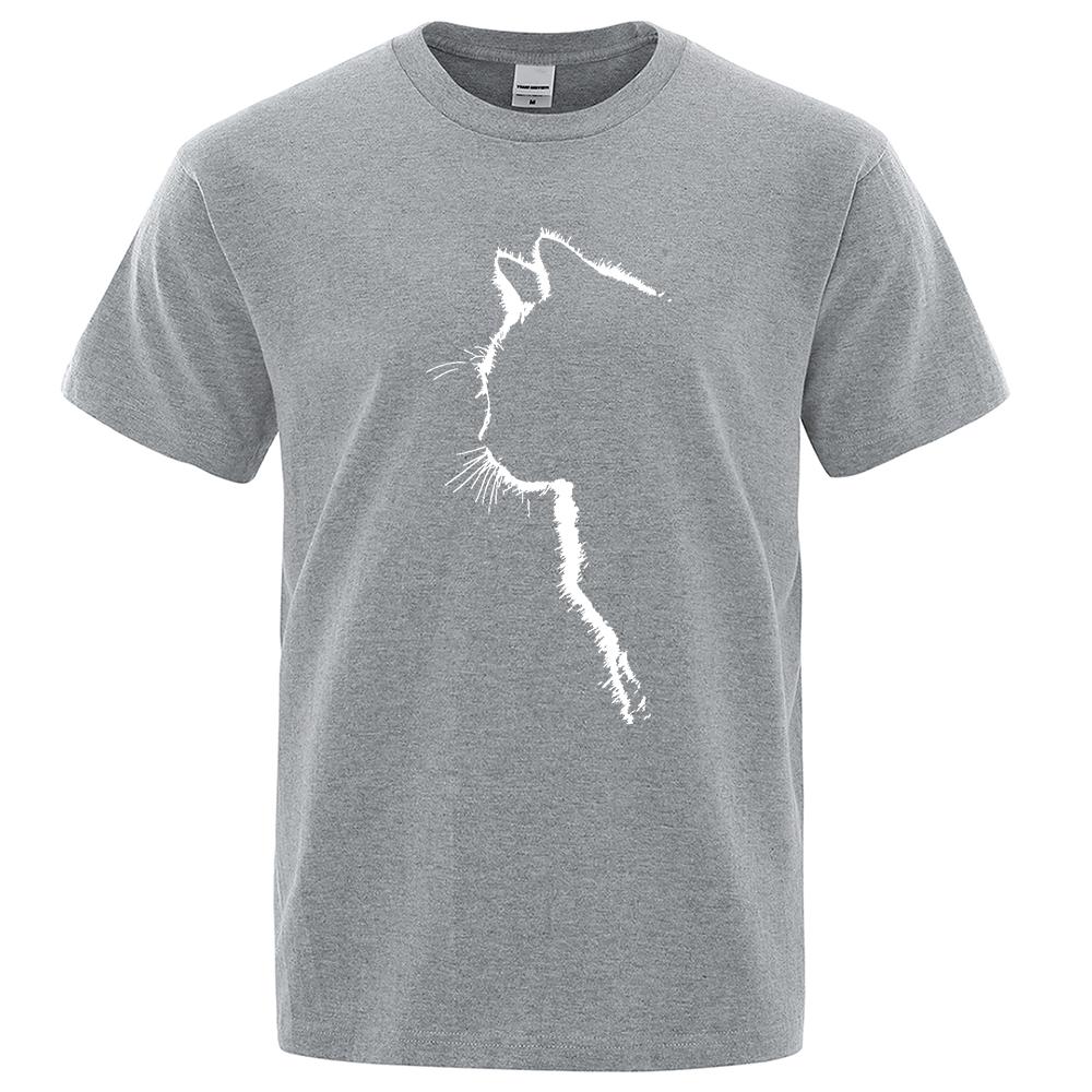 Bavlněná trička pro muže Potištěná Cool Cat Animal Trička Léto Tričko s krátkým rukávem Pánské Hip Hop Streetwear Top Trička Funny