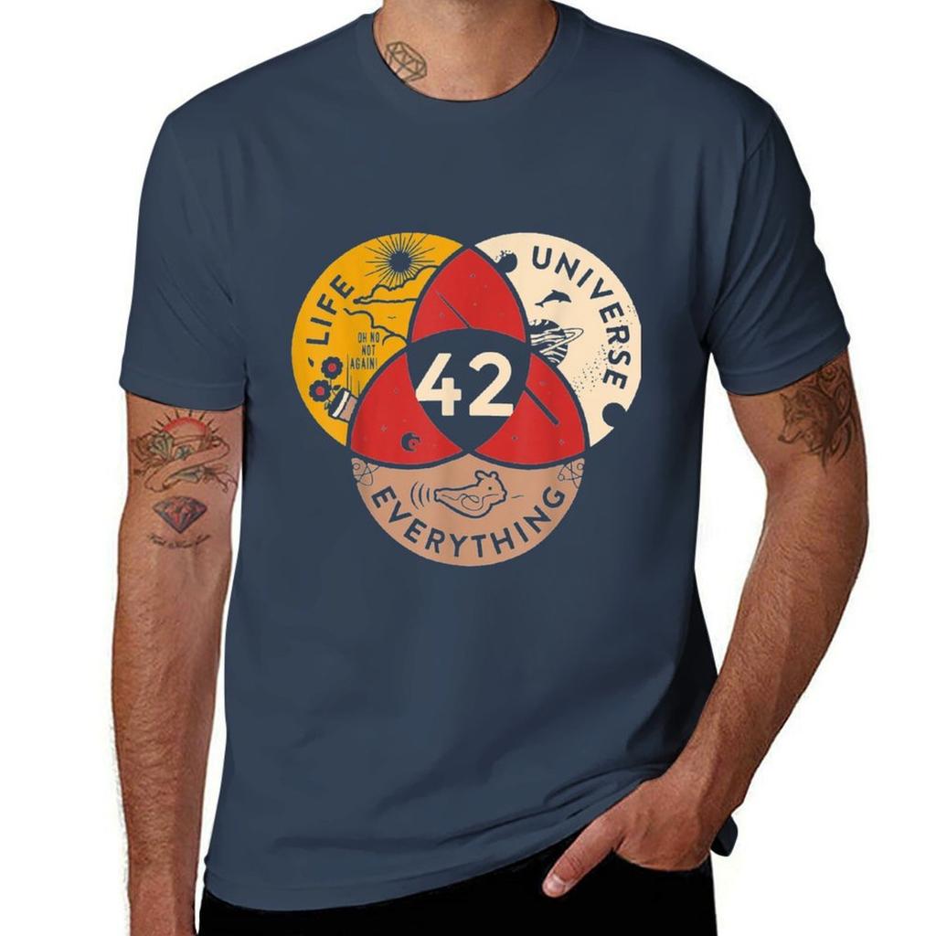 42 Answer To Life Universe And Everything Science Vintage Tshirt Casual Lightweight Short Sleeve Top Tshirt