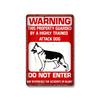 Vintage Warning Dog Metal Tin Sign  for American Creative Sheet Painting Animal Wall Decoration Made of Old Iron Signs 8x12 inch