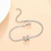 Stainless Steel Frosted Butterfly Pendant Necklace Bracelet Fashionable Niche Titanium Steel Tassel Necklace Women Jewelry