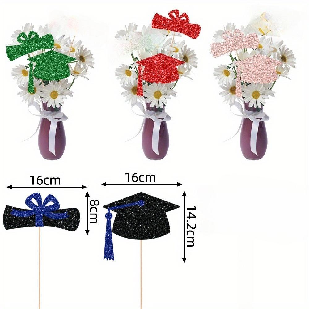 12pcs Graduation Ceremony Party Decoration Supplies, Vase Plugin, Graduation Season Venue Decoration Props