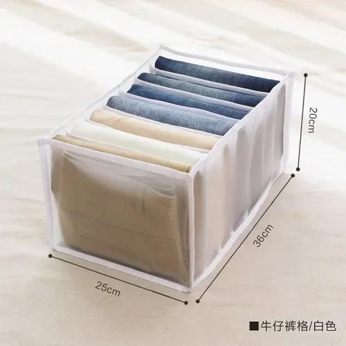 Jeans Socks Pants Storage Compartment Boxes Drawer for Closet Wardrobe, Clothes Separation Organizer