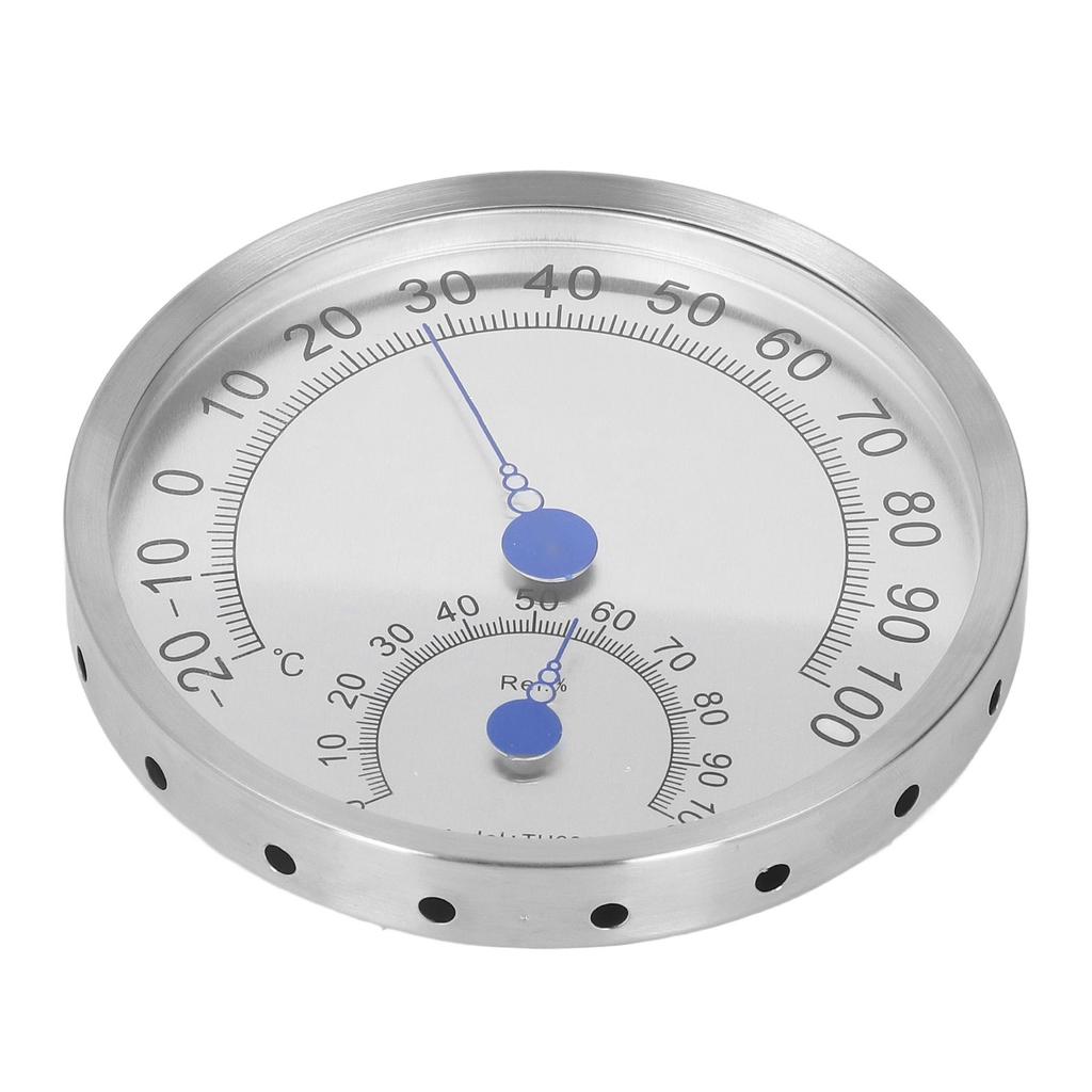 Rundes Thermometer Edelstahl Wasserdicht Hitzebeständig Thermometer Hygrometer für Außen Ohne Halterung