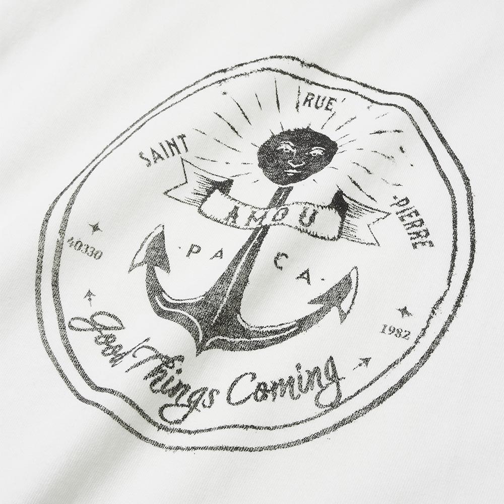 AMOU Anchor Ringer T-Shirts White