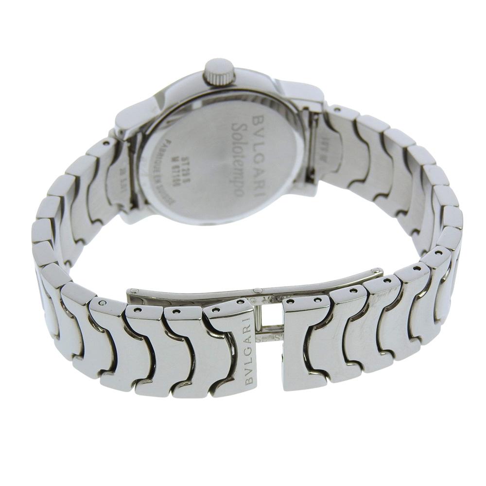 BVLGARI Solo tempo Watches ST29S blackDial Stainless Steel Quartz Analog display Women Used