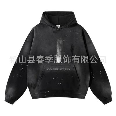 Übergroßer Hoodie mit Farbverlauf für Herren und Damen, verdickte Baumwollmischung, Streetwear-Sweatshirt mit Fronttasche