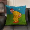 Art J-Joan C-Cornella Cushion Cover Natural Linen Organic Fabric Double-Sided Printing Sofa Home Decor Gift Pillow Case