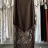 Trendix Women Patchwork Lace Skirts 2025 New High Waist Slim Hollow Out Maxi Skirts Autumn Brown Fashion Party Club Boho Skirt