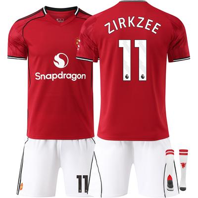 25-26 Koszulka Piłkarska Domowa Manchester United F.C dla Dzieci i Dorosłych ZIRKZEE #11
