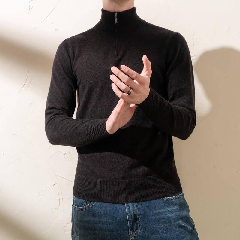 Men's 100% Cashmere Half-Zip Sweater