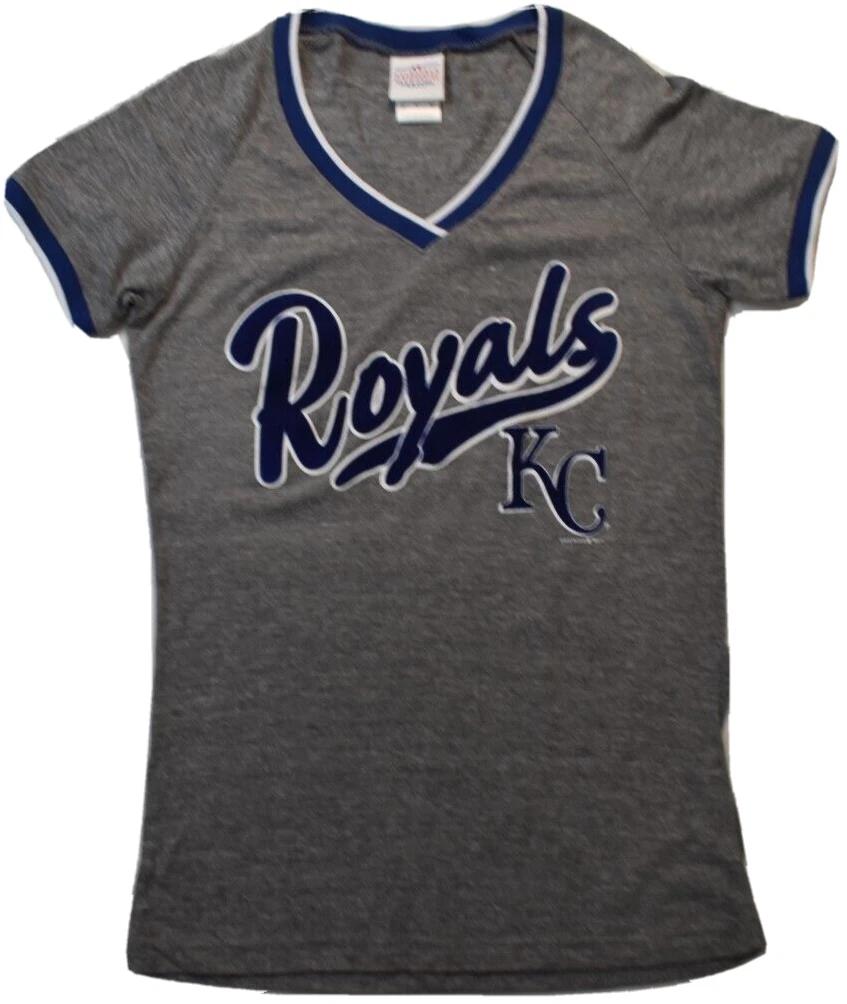 

5th & Ocean Womens MLB Kansas City Royals Baseball V-Neck Shirt New S-2XL S