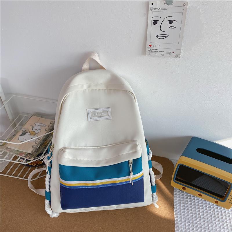 Schoolbag new 1011 winter backpack female original style Japanese simple college style college student trend contrasting color backpack