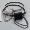 Silver Women Waist Bag PU Women Belt Bag Portable Belt Waist Bag  Female