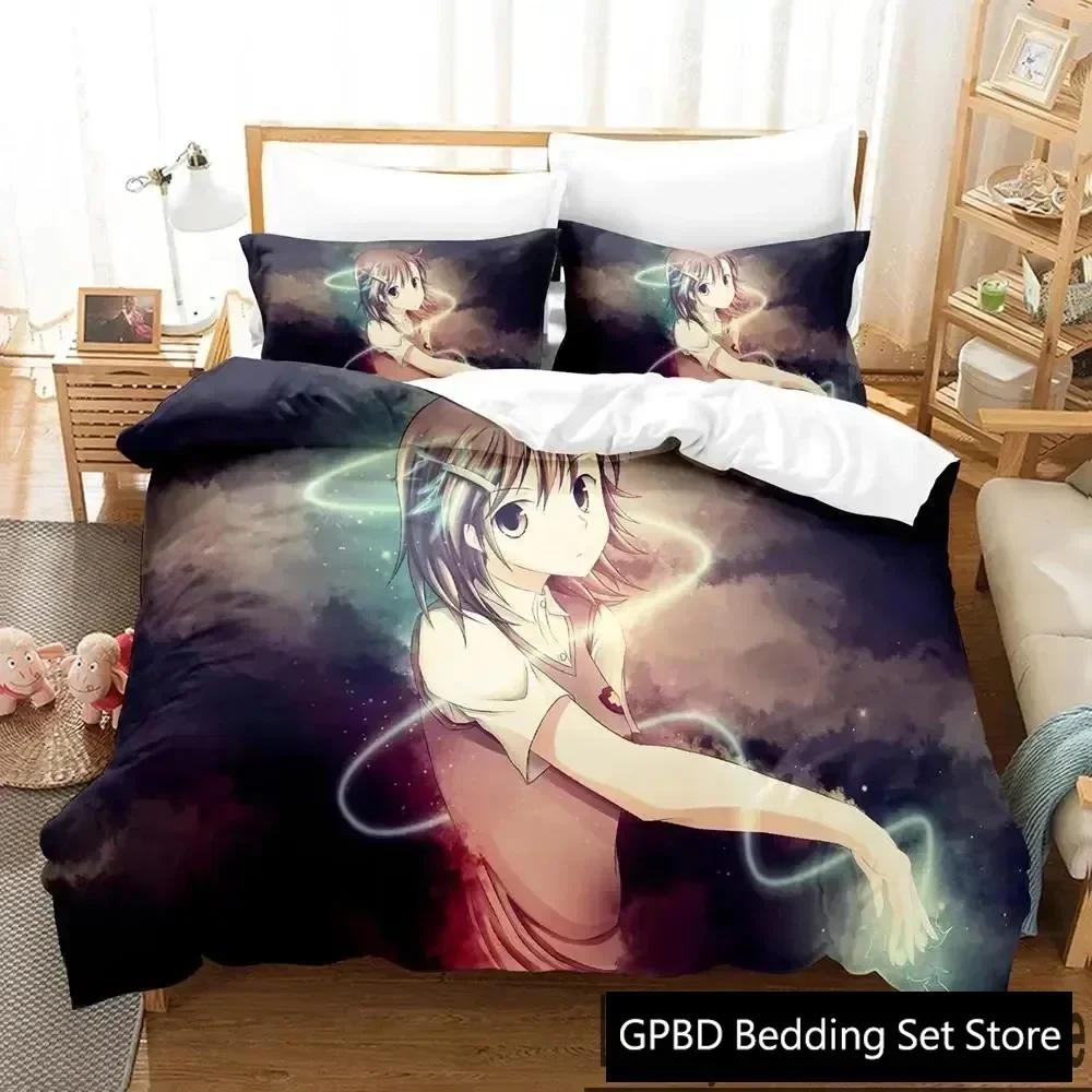 

3D Misaka Mikoto A Certain Magical Index Railgun Bedding Set Bedroom Soft Modern Bedspreads Comefortable Duvet Cover Pillowcase EU Single(135*200cm)3pcs