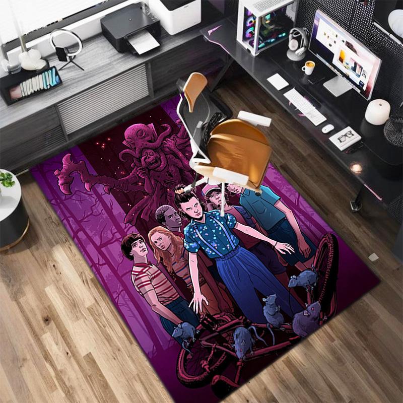 Halloween Horror Horror Theme Stranger Things Carpet Home Living Room Decoration Table and Chairs Anti Slip Door Mat Outdoor Picnic Mat Carpet A7