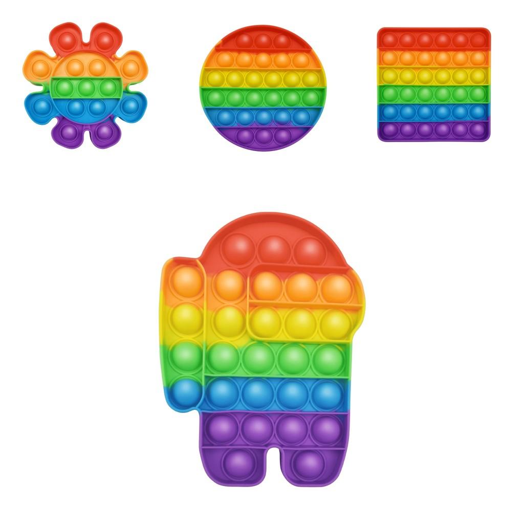 Engaging 12cm Rainbow Silicone Fidget Bubble Toy For Creative Play And Learning