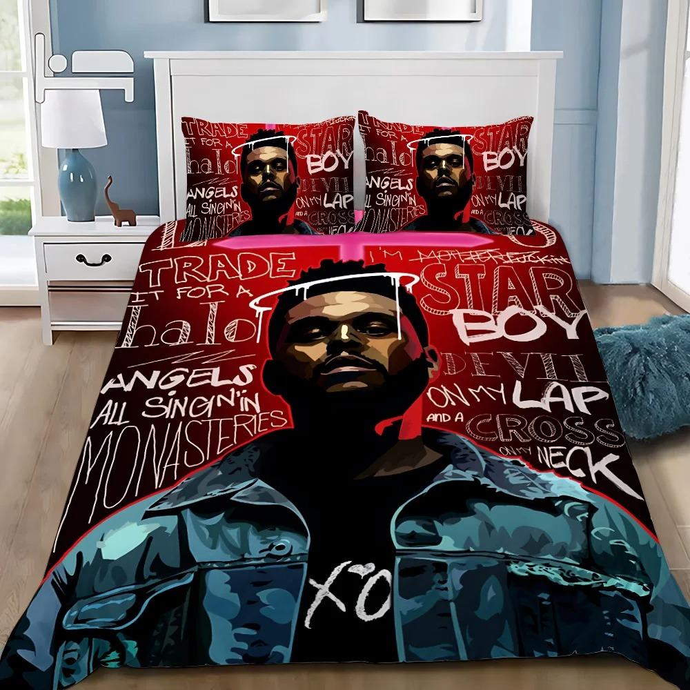 

The W-Weeknd XO Bedding Set For Bedroom Soft Modern Bedspreads Comefortable Kids Duvet Cover Quilt Cover And Pillowcase EU Single 135x200cm