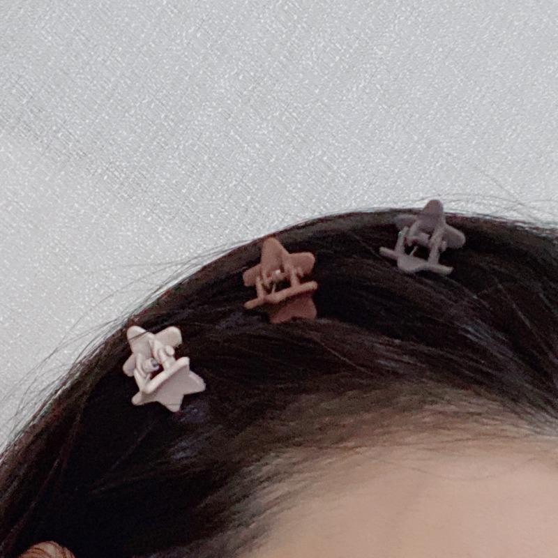 10PCS Korean Ins Milk Tea Color Morandi Small Grip Mini Children's Small Claw Clip Plum Blossom Star Small Hair Clip