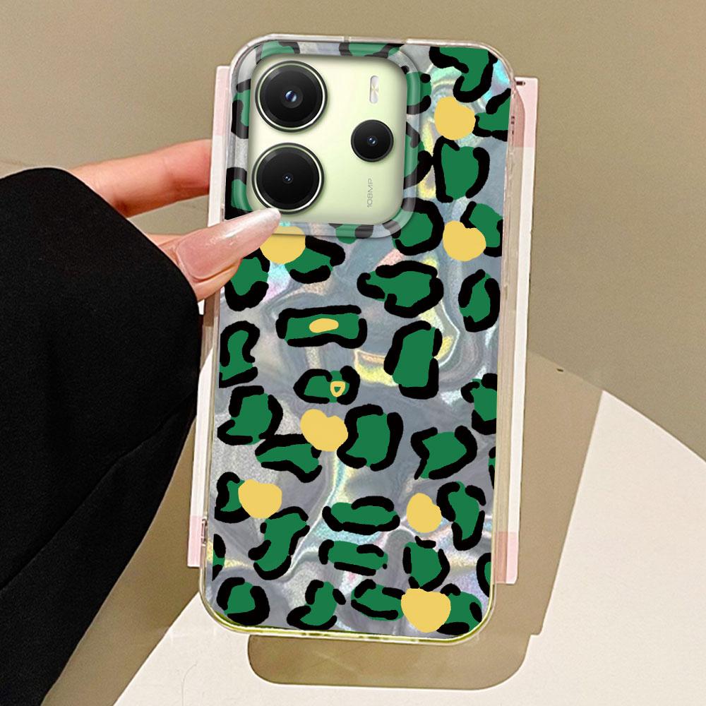 Handyhülle mit Leopardenmuster und Wassertextur für Xiaomi Redmi 13C 14C A1 A3 A4 A3X Note 14 13 12 11 11S Pro Hülle Silikon Rückseite