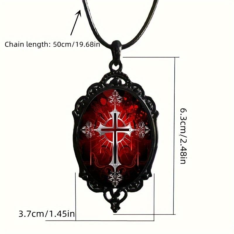 Pendant Men's Gothic Style Cross Pattern Necklace