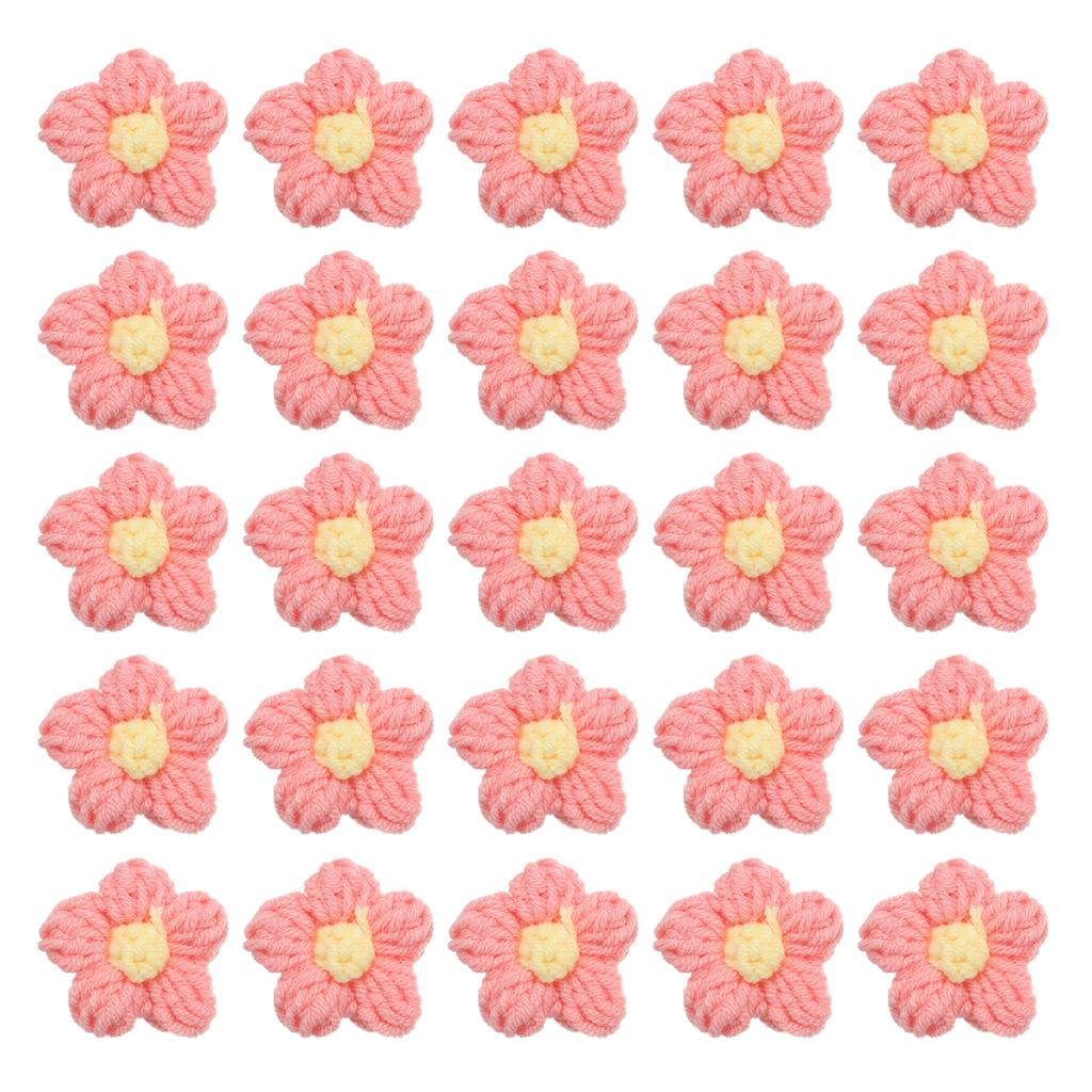 36pcs Crochet Flowers Applique Flowers for Craft Sewing Crochet Flowers Bouquet  DIY Hair Clothes Party Craft Christmas Decor