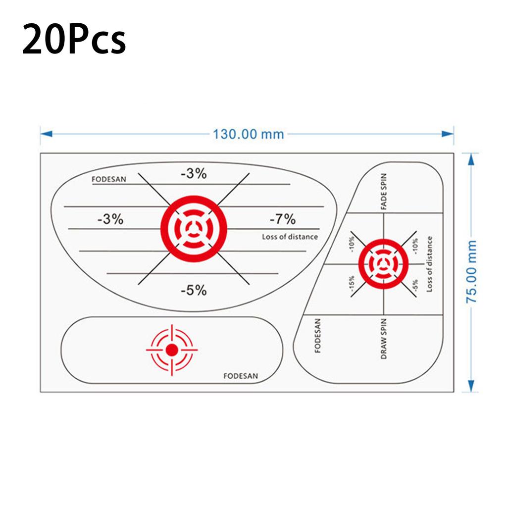 Autocolante Reutilizabile pentru Impactul la Golf 20 Buc., Ajutor pentru Antrenamentul Punctului Dulce cu Feedback Instantaneu pentru Practica Swingului cu Bâte
