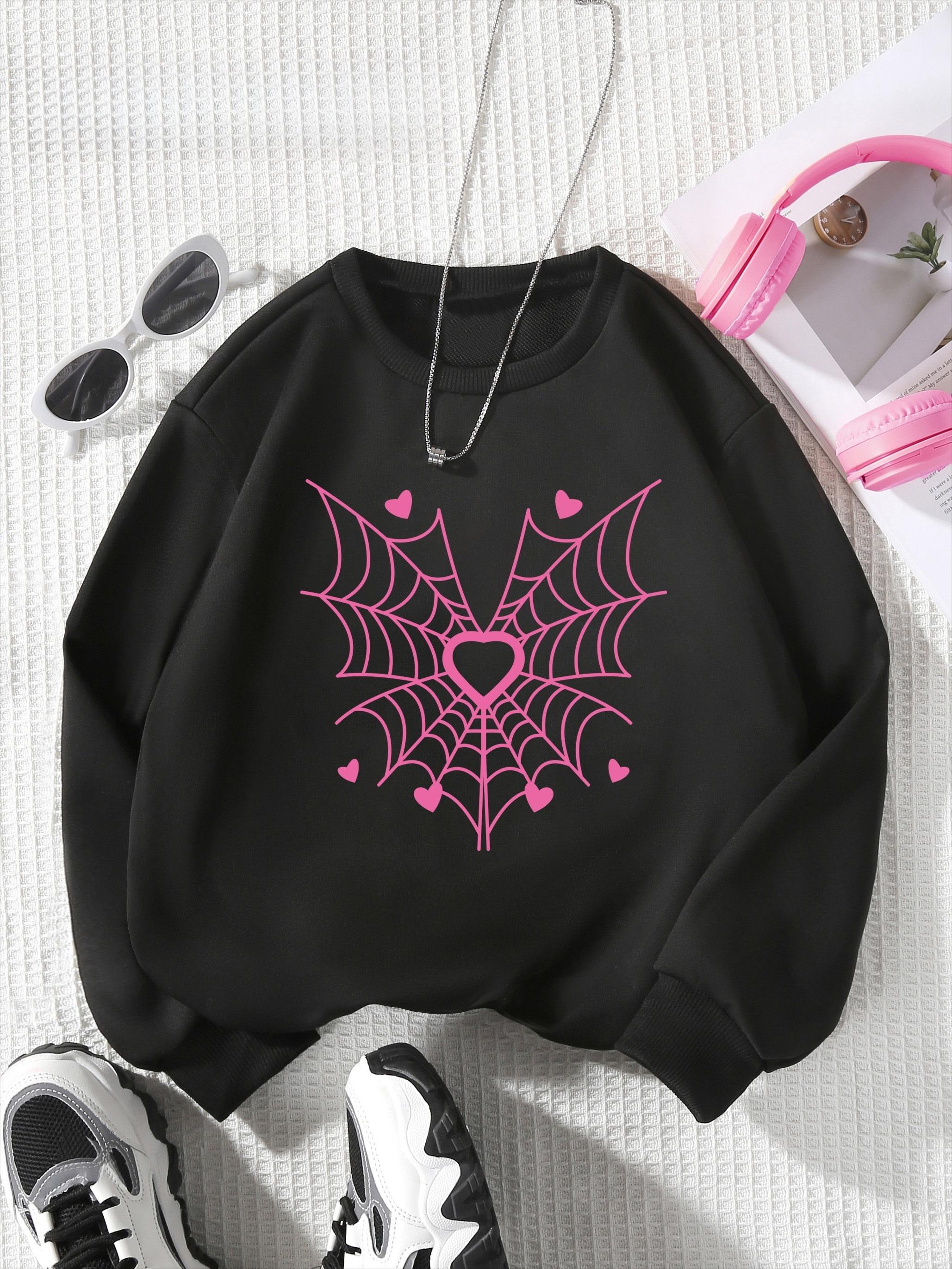 European sizes Spider Web Kids Round Neck Sweatshirt 110