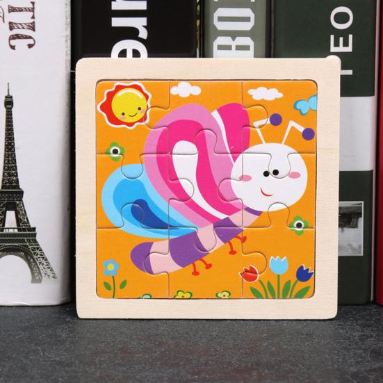 1Set Kids Jigsaw Puzzle Nice-looking Multifunctional Wood Animal Wooden Jigsaw Puzzle for Home