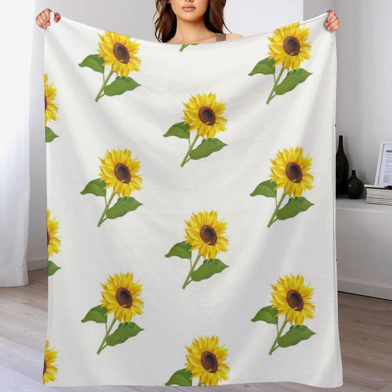 Sunflower Throw Blanket Stain Resistant Cozy Warm Blanket 102x76cm(40x30in)