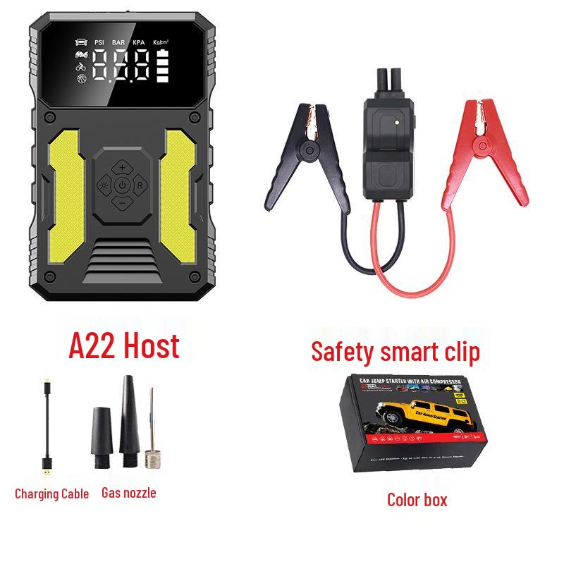 Portable Mini Air Pump & Car Emergency Jump Starter Power Bank