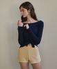 Debiweeo Women'S Yoga Wear Devi-T0124-Navy Pilates Double-Button Wrap Long Sleeve