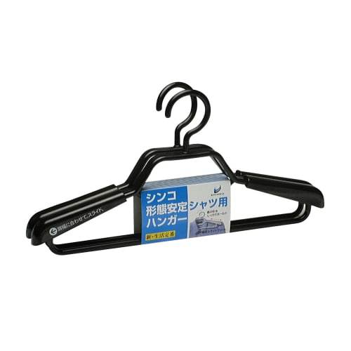 Shape-retaining shirt hangers, set of 10 (black)
