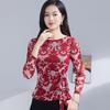 2025 Autumn/Winter Women's Slimming Crew Neck Long Sleeve Print T-shirt