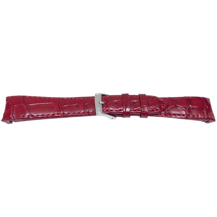 Bracelet montre - MY-MONTRE - pour Rolex Oyster DATEJUST - 20x16 mm - rembourrage 3,4 mm - alligator rouge semi-brillant
