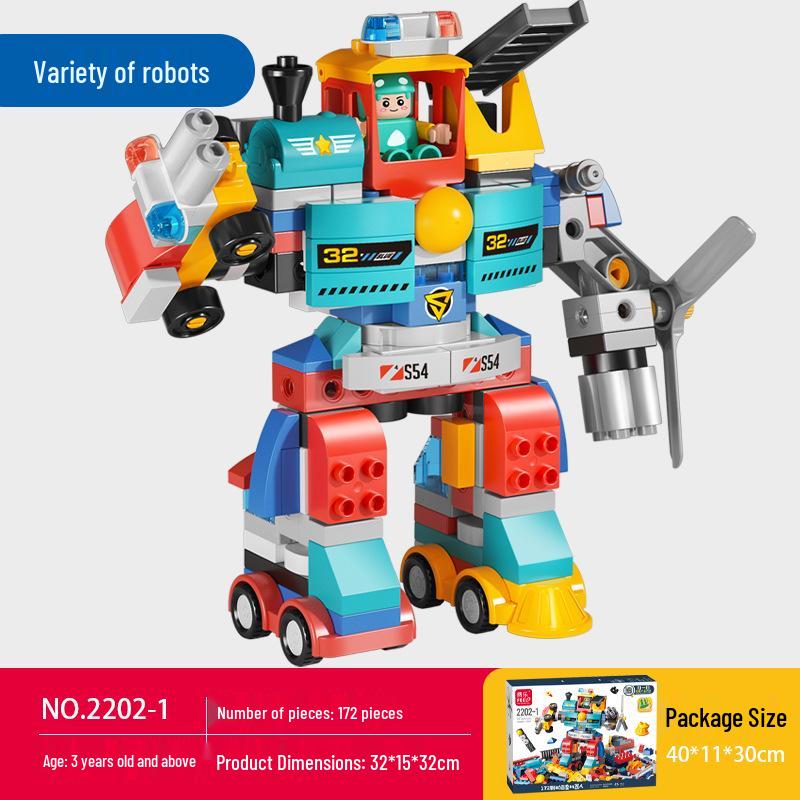 Feile 2202-1 Large Particle Assembly Robot Toy for Kindergarten Kids