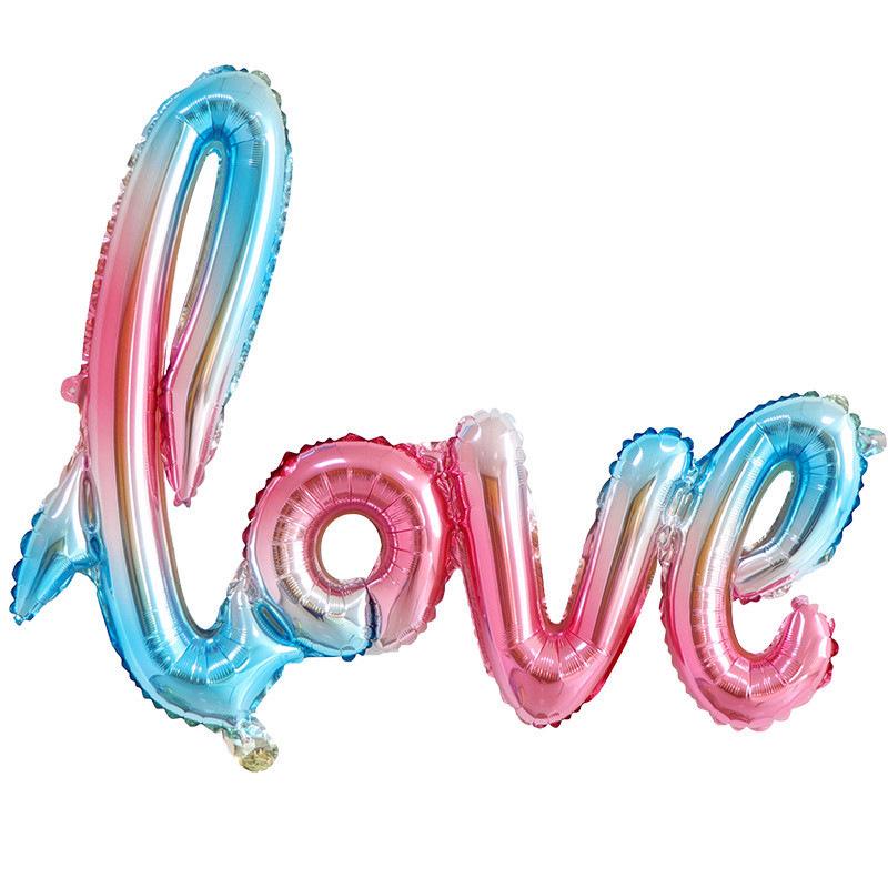 Love Wedding Aluminum Foil Balloons - Handwritten Simplified Chinese Design