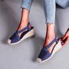 Fashion Women Sandals Summer Fashion Solid Color Espadrilles Casual Cross Belt Casual Wedge Sandal Fashion Outdoor Beach Ladies Shoes
