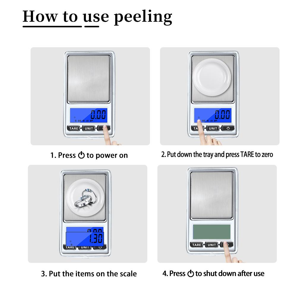 Mini Electronic Scales 0.01g 200g High Precision Portable Digital Pocket Scale for Jewelry Gold Sterling Silver Balance Gram