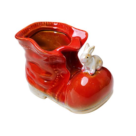 

Керамический горшок-кашпо в виде птицы и ботинка, подставка для ручек, разноцветные туфли, горшок для цветов, контейнер для суккулентов и трав, украшение для дома, балкона, сада