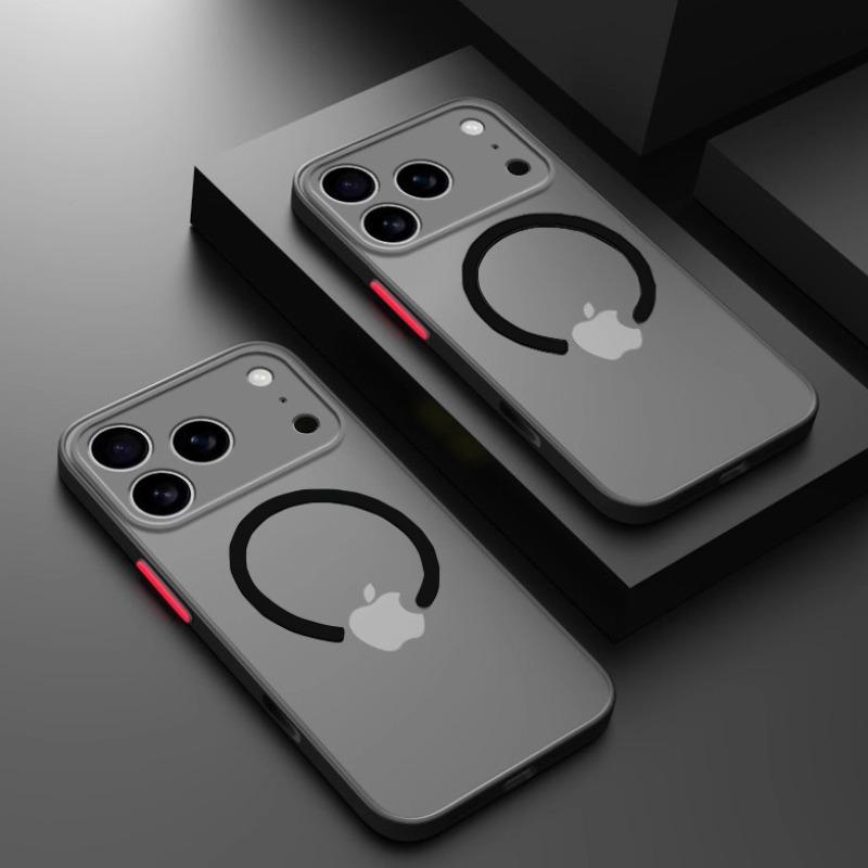 Matte Magnetic Phone Case for iPhone 17 Pro Max 16 15 14 13 12 11 Pro Max 17Air PC Hard For Magsafe Wireless Charge Luxury Cover